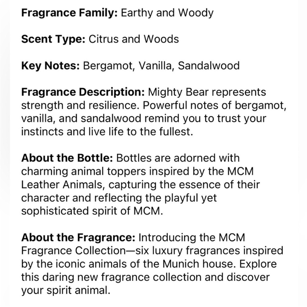 BNIB MCM Mighty Bear Perfume Dropper - Picture 2 of 3